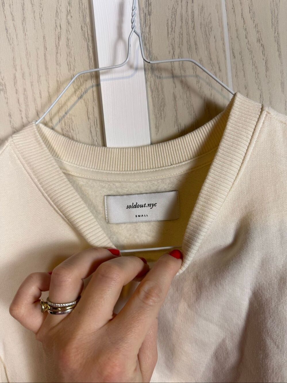 Sold Out NYC Just Enough Puff Crewneck Sweatshirt Size Small 100% Organic Cotton - Picture 5 of 6